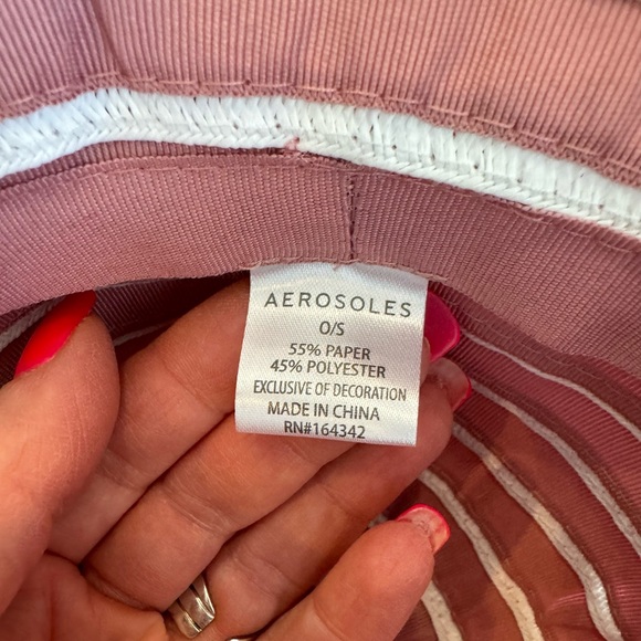 Aerosoles Pink Striped Sun Hat with Bow main image 9